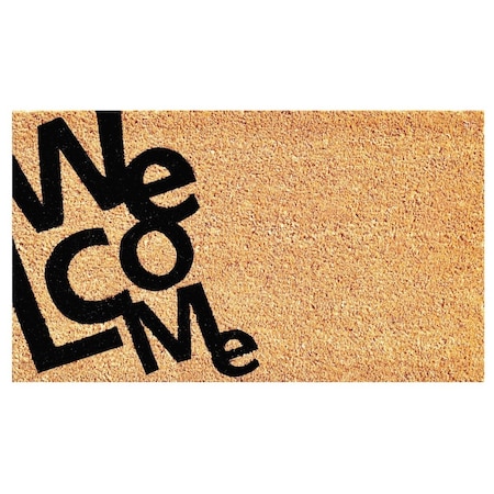 Configuracion 17 x 29 in. Angle Welcome Rectangular Doormat Natural & Black CO3369405
